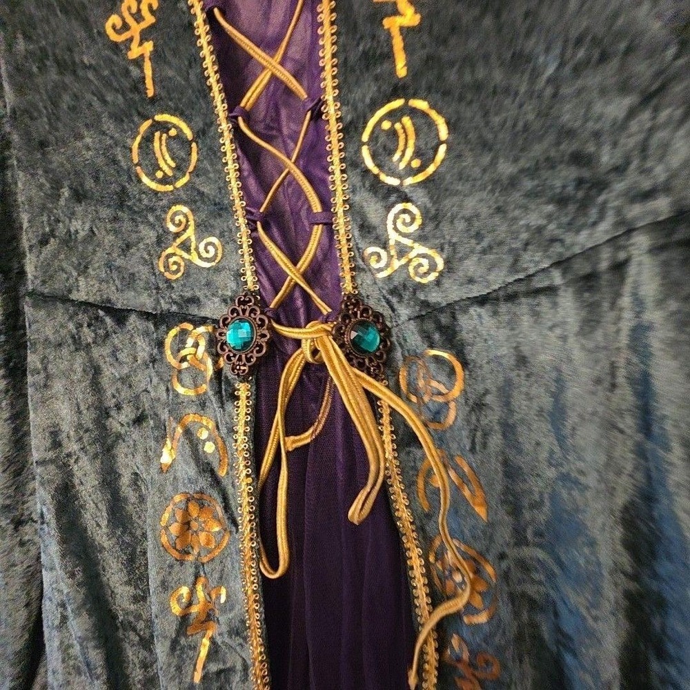Spirit Dress Womens XL Green Velvet Hocus Pocus Corset Witch Winifred Sanderson - Picture 5 of 14